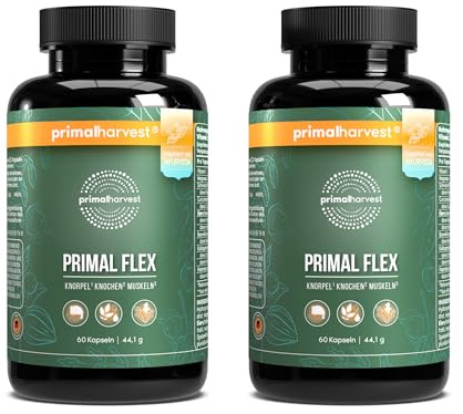 Primal Harvest Flex – Kurkuma Kapseln mit Kollagen, Vitamin C & Magnesium, glutenfrei, (2 Stück)