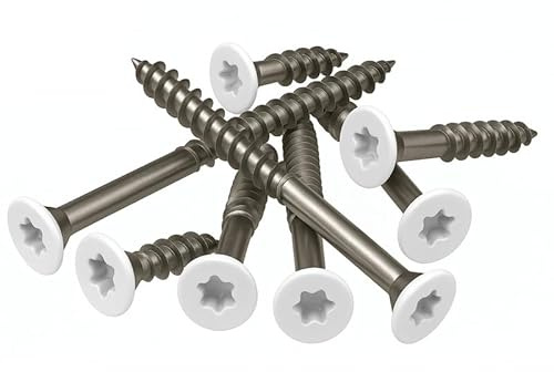 PB Schrauben® Spanplattenschrauben Edelstahl A2 Torx 3,0x30mm - 25 Stk. I Holzschrauben Torx TX mit Senkkopf - Rostfrei Coated in Germany I RAL 9016 (Weiß)