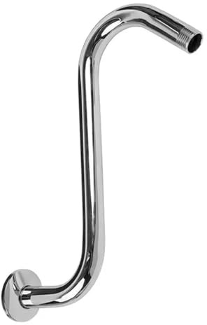 Extensión para Barra Ducha Brazo de ducha en ángulo, extensión salida agua acero inoxidable curvado 6/8 pulgadas for cabezal, NPT 1/2 pulgada, acabado cromado(6 Inch)
