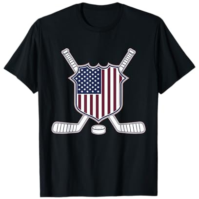 Camiseta De Hockey con Bandera Americana para Hombre Y Niña, Camiseta