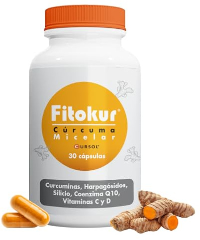 Fitokur de Margan Biotech, 30 cápsulas | Cúrcuma Cursol | Extractos Vegetales | Coenzima Q10 | Vitamina D y C | Complementos Alimenticios para el Cuidado de la Salud Osteoarticular