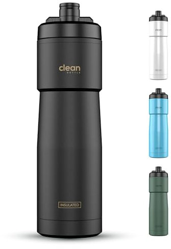 Bike Water Bottles | Insulated Bike Water Bottle | Easy Clean Nozzle, Easy Squeeze | Cycling Mountain Fitness Water Bottle | Gym Sport Bottle | (Black, Sport 23)