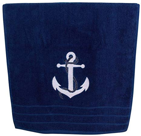 Buddel Bini Versand Handtuch Anker blau Tuch Baumwolle maritim Badetuch Duschtuch