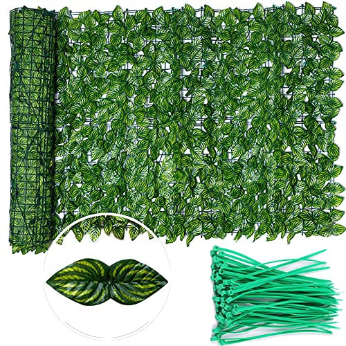 Künstlicher Efeu Sichtschutz Bildschirm, Erweiterbare künstliche Hecken Zaun Faux Ivy Vine Leaf Dekoration für Indoor Outdoor Garten (50 * 300cm)