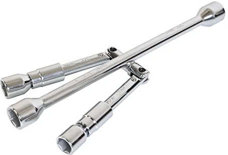 Jack Boss Folding Lug Wrench 4 Way,14-Inch SAE + Metric Tire Cross Wrench Universal and Foldable Wheel Wrench for Car,Trucks…