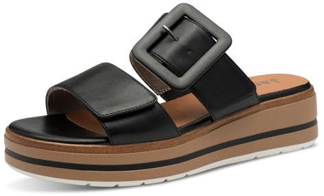 Jana Damen Pantoletten mit Schnalle Vegan, Schwarz (Black), 40 EU