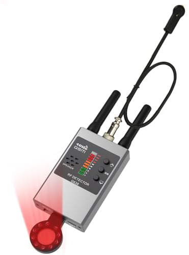 PRUBOVI Detector de Cámaras Ocultas,Buscador de Espías,Escáner de Cámaras Wi-Fi, Utilizado para Detectar Dispositivos de Escucha en Dormitorios,Salas de Reuniones y Hoteles (Plateado)