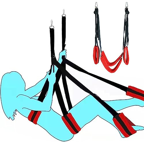 BDSM Adult Sex Swing, Soft Adult Sex Toys & Games Sex Sling with Adjustable Straps, Sex Swing for Door & Ceiling, Adult Couples Sex Toys for Kinky, Sex Position Bondage Restraints, Holds Up to 200lbs