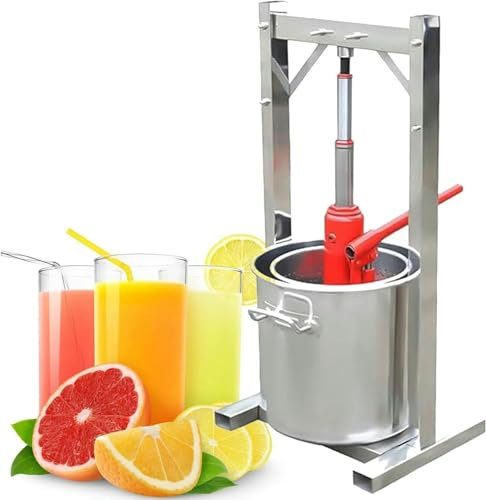 HDMOZUYT Pressoir à Fruits et à vin 12 L Pressoir à Raisin pour la Fabrication de vin Pressoir à vin avec Deux barils en Acier Inoxydable Presse à vin, Fromage, Fruits et légumes ~/