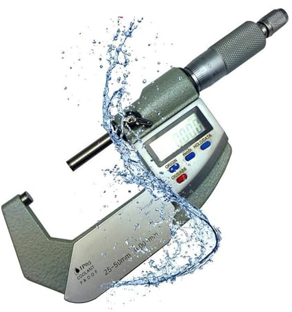 Bügelmessschraube, 0-25-50-75-100mm 0,001 Mm Digitaler Mikrometer IP65 Wasserdichtes Digitales Außenmikrometer Elektronisches Mikrometerwerkzeug, Hohe Präzision(0-25mm)
