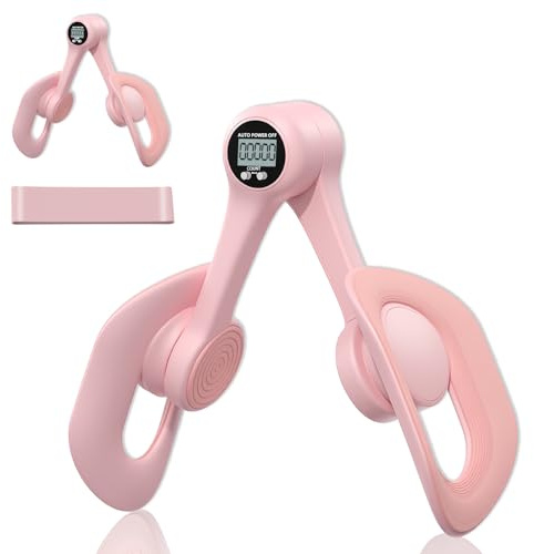 Pelvic Floor Trainer for Women, Anti-Slip & 360° Rotation Inner Thigh Muscle Master Pelvic Floor Exercise Devices with Counter, Leg Strengthener Workout Equipment, Includes 20LB Resistance Band