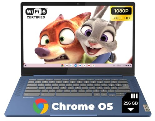 Lenovo IdeaPad Slim 3 Chromebook for Student Business - w/256GB Micro SD Card, 14'' Full HD Display, MediaTek Kompanio 520 CPU, Wi-Fi 6, 720p Webcam, Chrome OS, Abyss Blue(4GB RAM | 64GB eMMC)