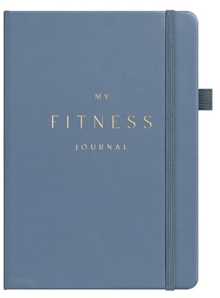&And Per Se Workout and Food Journal – Fitness Journal with Daily Diet Tracker & Gym Exercise Log Book for Men & Women – Undated, A5 Size, Leather Hardcover (Dark Blue)