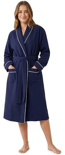 Get Trend Women’s Waffle Bathrobes S-2XL, Cosy Shawl Collar Robes, Lightweight Ladies Dressing Gowns, Loungewear Housecoat Gift for Her