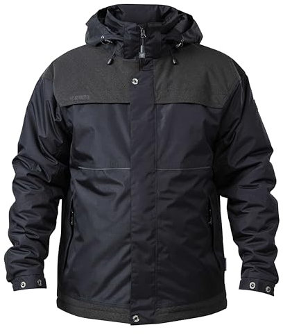 Apache ATS Waterproof Workwear Padded Jacket | Black Size XXL (52inch) | Durable Material Panels | Multi Pocket Features | Removable Strom Hood