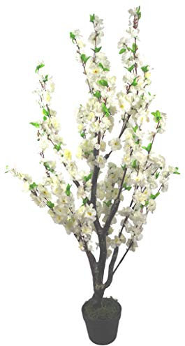 Leaf Design UK Realistic Artificial Tree, Silk, Blossom White, 120cm