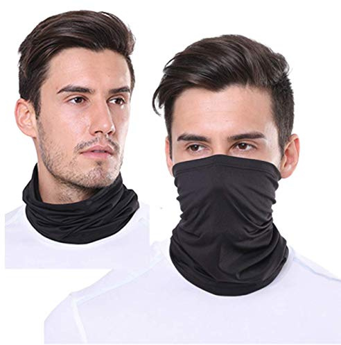 Generise Snood Face Mask Snoods for Men, Women - x1 Windproof Scarf Mask Face Covering Polyester Black