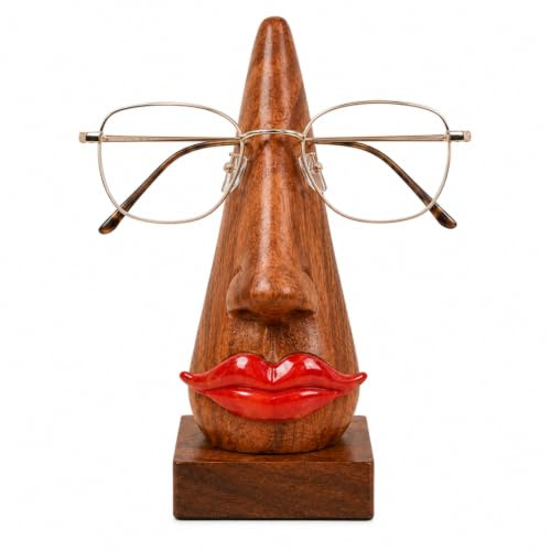 BIGNAY Wooden Handmade Spectacle Holder Stand | Eyeglass Holder Organizer for Desk | Decorative Eyewear Display Stand for Home & Office (Cone Shaped)
