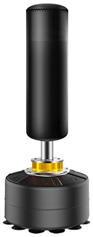 DLT 172cm Höhe schwere freistehende stehende Lochbeutel für Boxer, MMA-Kämpfer, dauerhafte ABS-runde Basisfüllung mit Wasser oder Sand, Fester Schaumstoff-Liner und 8 Starke dauerhafte Feder