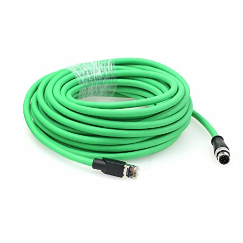 HangTon M12 4-poliges D-kodiertes auf RJ45-Ethernet-Kabel für kranke Datalogic-Sensoren, Barcode-Leser, Scanner, Cat5e-Netzwerk, PoE-Stromversorgung, 20 m
