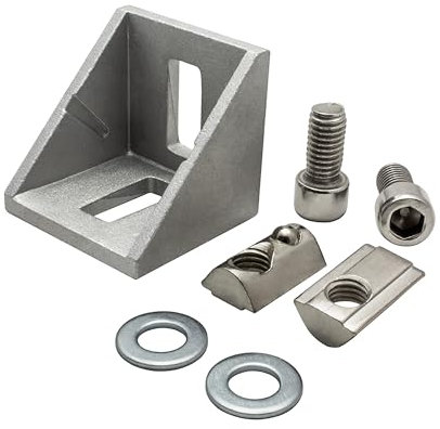 Befestigungswinkel ink. Schrauben und Nutensteine Nut 8 für Aluprofil 40-er 10 Stück