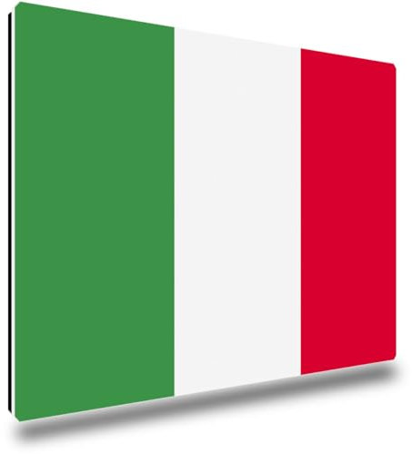TRIOSK Kühlschrankmagnete Länderflaggen Magnet Flagge Italien Länder Reise Souvenir Geschenk für Reiselustige Frauen Männer Weltenbummler Kühlschrank stark eckig groß 85x55 mm