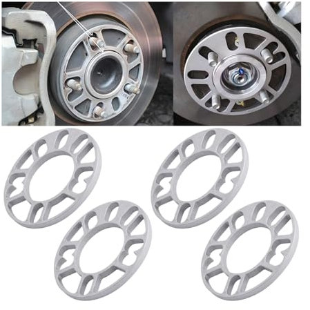 JNNJ 4 Stück Fahrzeugraddistanzscheiben, Raddistanzscheiben Aus Aluminium, Dicke Universal-Radabstandshalter, Spurverbreiterungen Universal Fit Schraubrad(10mm)