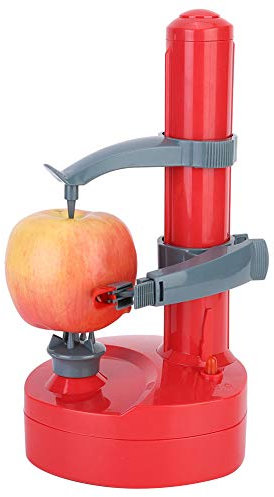 Pelapatate Multifunzionale, Macchina Per Sbucciare La Frutta Automatica Elettrica Domestica Macchina da Cucina Rotante Automatica Per Pelapatate(Rosso)