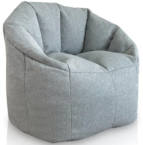 Aiire Fauteuil Pouf Salon Moderne - Canapé Pouffe Géant Interieur Adulte ou Ado avec Remplissage pour Décoration de la Chambre – Gros Bean Bag XXL ou Coussin de Sol Gris