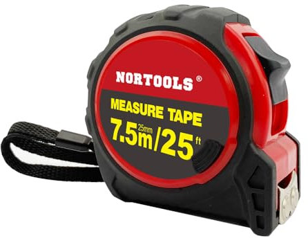 NORTOOLS Tape Measure,7.5M/25-Foot,Retractable Measuring Tape with Waterproof ABS Case,Self-Locking Blade,Easy Read Tape Measure