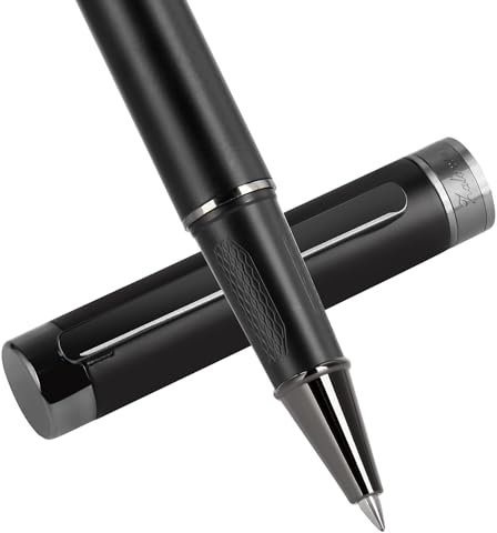 Zalantan Kugelschreiber, hochwertiger Luxus-Kugelschreiber, schöner Füllfederhalter für Herren, reines Kupfer, sanfter Journaling-Stift, kommt mit Geschenkbox und 2 Ersatzminen (Schwarz)