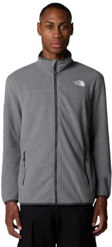 THE NORTH FACE NF0A855X4HJ M 100 Glacier Full Zip - EU Maglia Lunga Uomo TNF Medium Grey Heather Taglia XL