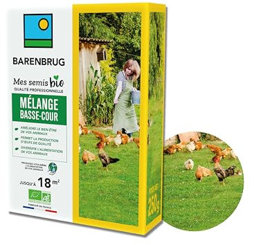 BARENBRUG - Mélange Basse-cour BIO - Améliore Bien-Être Animal - Production d’Œufs de Qualité - Production et Diversification Alimentation pour Animaux - Fabriqué en France - 250G