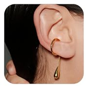 LAURITAMI 1 Pezzi Ear Cuff Orecchini Donna, Orecchini Clip Senza Buco Ear Cuff Acciaio Inossidabile Finti Cartilagine Helix Piercing Gioielli