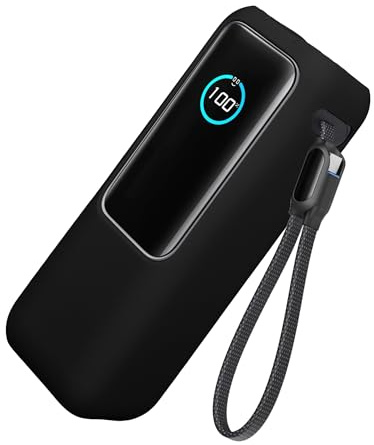 kwmobile Custodia Compatibile con Anker Power Bank 25000mAh (A1695H11) - Cover Caricatore Portatile - Protezione Batteria Esterna in Silicone Aniturto - nero