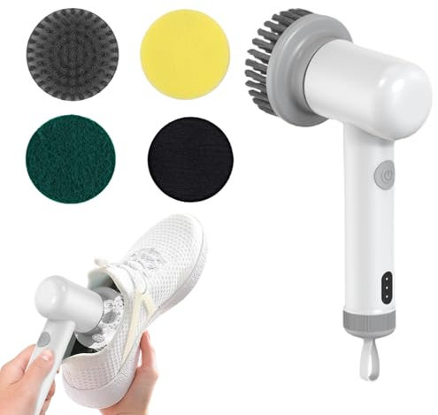 Nettoyeur Électrique sans Fil | Brosse de Nettoyage Puissante et Portable,Appareil sans Fil avec Têtes Interchangeables pour Salle de Bain Cuisine et Maison