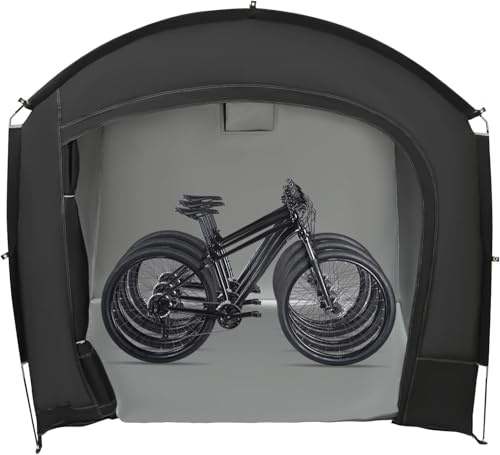 Tente de Stockage Exterieur Portable Grande Taille pour Vélos, Abri Velo Imperméable Anti-UV et Anti-Poussière, Stocke 1 à 4 Vélos, Dimensions 220x150x185 cm, Noir