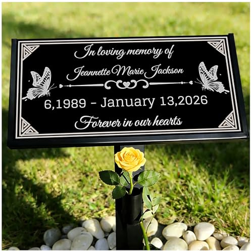 Joshmin Personalized Memorial Stones, Grave Marker, Granite Headstones for Outdoor Memorial Plaques, Cemetery Decorations, Grave Markers for Cemetery for Humans (Memorial Stones)