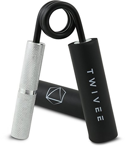 TWIVEE - Unterarmtrainer - Fingerhantel für maximale Griffkraft - Gripper aus gehärtetem Stahl und Aluminium - Handtrainer mit Griffpolster und Tasche - Handmuskeltrainer