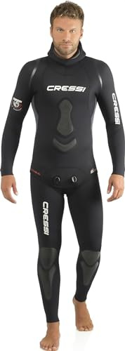 Cressi Kompletter Tauchanzug für Apnea in Soft Neopren - Verfügbar 3.5 mm Apnea, Schwarz, XL/5, LE450105