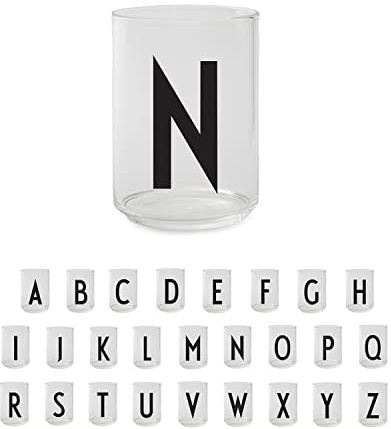 Design Letters Persönliches Trinkgläser (A-Z) 350 Ml | Ideal als Wassergläser, Longdrinkgläser, Eiskaffee Gläser | Dekorative Wassergläser | Spülmaschinenfest | Ideal Geschenke für frauen, männer