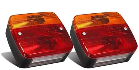 PARTSAM 2X Luces traseras para Remolque,12V, para Panel de Control de iluminación, Piloto Trasero Luz de Matrícula Placa Trasera Luz de Freno Compatible con Camión Van Caravana etc.