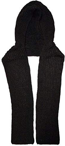 XMYNB Schal Frauen Winter Stricken Kapuzenschal Kopftuch Neck Warmer Hoodie Hut Im Freien Lange,Schwarz