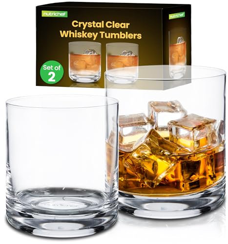 NutriChefKitchen 2 Juegos de Copas de Vino Transparentes sin Tallo, Ultra, Elegantes, sopladas a Mano, Cristal