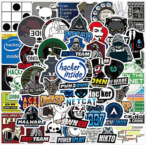 50pcs Hacker Stickers Cool Teen Stickers Pack,Aesthetic Vinyl Waterproof Stickers for Kids Water Bottle, Laptop, Computer, Phone, Travel Case, Bike, Guitar