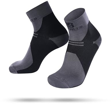 SWORTS Kompressionssocken Kurz I Plantarfasziitis Compression Socks Fersensporn (Extra Weiche Laufsocken mit Anti-Blasenschutz)