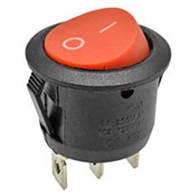 KCD1 Lot de 5 interrupteurs à bascule ronds 2 broches 3 broches 4 broches 20 mm ON-OFF ON-OFF pour tableau de bord (2 positions, 3 broches rondes rouges)