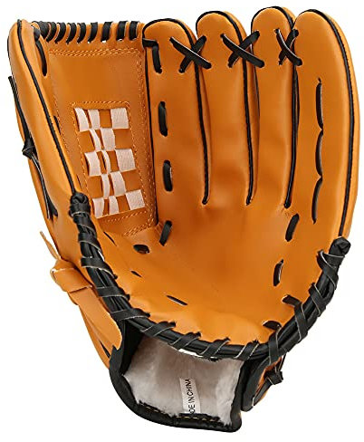 TEUOPIOE Dicker Baseball-Handschuh, Softball-Handschuh für Training und Anfänger, Baseball-Handschuh, linker Handhandschuh für Kinder, Jugendliche, Erwachsene, rechte Hand(12.5in-Braun)