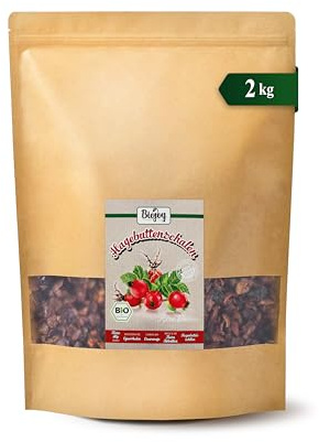 Biojoy Flocons de cynorrhodon BIO (2 kg), séchées et entières, pour Tisane et Infusion (Rosa canina)