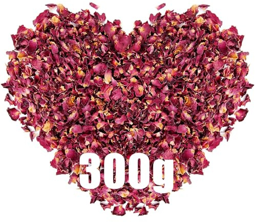 Mbsomnus Bröllopskonfetti torkade blommor 300 g rosenblad | Bröllopskronblad, konfetti, naturlig, för gör-det-själv-dekoration, födelsedag, fest, firande